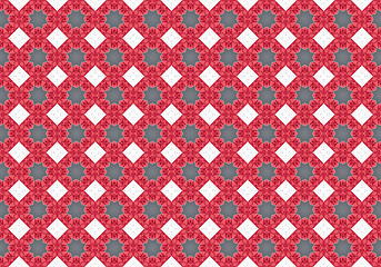 Image showing Ethnic pattern. Abstract kaleidoscope  fabric design.