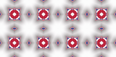 Image showing Ethnic pattern. Abstract kaleidoscope  fabric design.