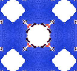 Image showing Ethnic pattern. Abstract kaleidoscope  fabric design.