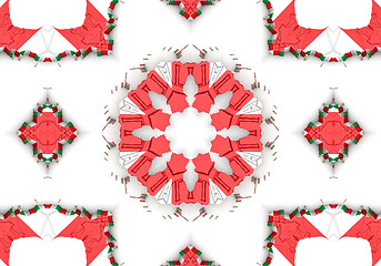 Image showing Ethnic pattern. Abstract kaleidoscope  fabric design.