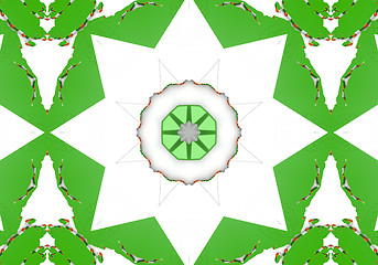 Image showing Ethnic pattern. Abstract kaleidoscope  fabric design.