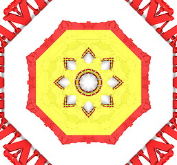 Image showing Ethnic pattern. Abstract fabric design.