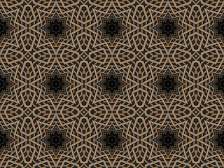 Image showing Ethnic pattern. Abstract kaleidoscope  fabric design.