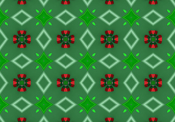 Image showing Ethnic pattern. Abstract kaleidoscope  fabric design.