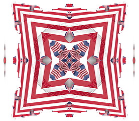 Image showing Ethnic pattern. Abstract kaleidoscope  fabric design.