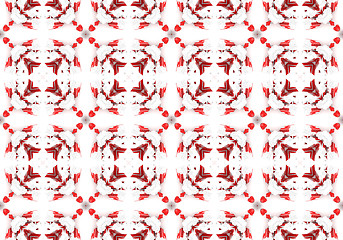 Image showing Ethnic pattern. Abstract kaleidoscope  fabric design.