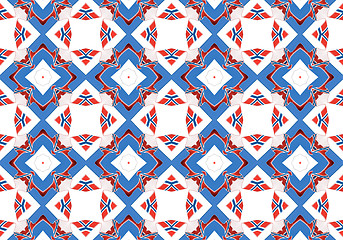 Image showing Ethnic pattern. Abstract kaleidoscope  fabric design.