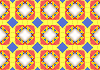 Image showing Ethnic pattern. Abstract fabric design.