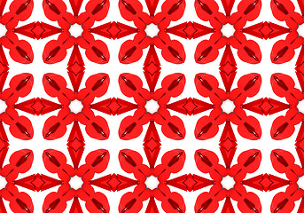 Image showing Ethnic pattern. Abstract kaleidoscope  fabric design.