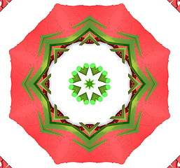 Image showing Ethnic pattern. Abstract kaleidoscope  fabric design.