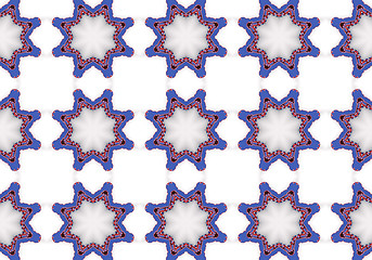 Image showing Ethnic pattern. Abstract kaleidoscope  fabric design.