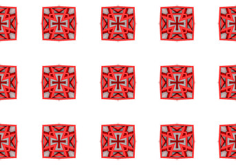 Image showing Ethnic pattern. Abstract kaleidoscope  fabric design.