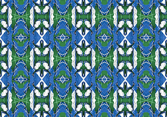 Image showing Ethnic pattern. Abstract kaleidoscope  fabric design.