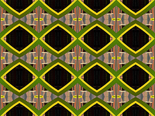 Image showing Ethnic pattern. Abstract kaleidoscope  fabric design.