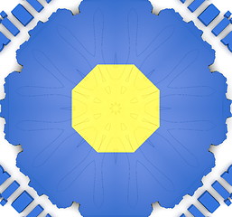 Image showing Ethnic pattern. Abstract kaleidoscope  fabric design.