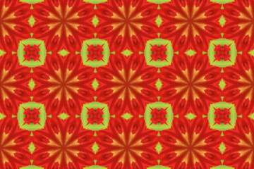 Image showing Ethnic pattern. Abstract kaleidoscope  fabric design.