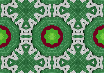 Image showing Ethnic pattern. Abstract kaleidoscope  fabric design.