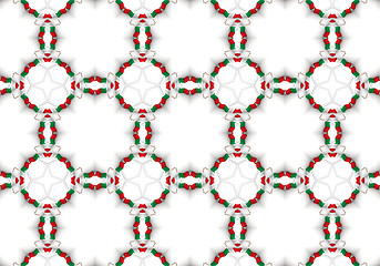 Image showing Ethnic pattern. Abstract kaleidoscope  fabric design.