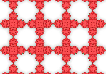 Image showing Ethnic pattern. Abstract kaleidoscope  fabric design.