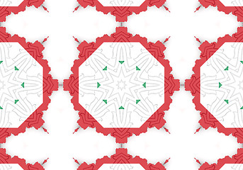 Image showing Ethnic pattern. Abstract kaleidoscope  fabric design.