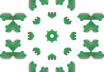 Image showing Ethnic pattern. Abstract kaleidoscope  fabric design.