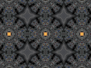 Image showing Ethnic pattern. Abstract kaleidoscope  fabric design.