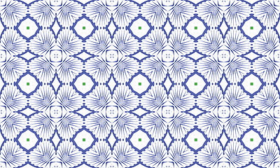 Image showing Ethnic pattern. Abstract kaleidoscope  fabric design.