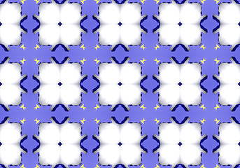 Image showing Ethnic pattern. Abstract kaleidoscope  fabric design.