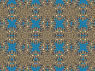 Image showing Ethnic pattern. Abstract kaleidoscope  fabric design.