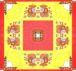 Image showing Ethnic pattern. Abstract kaleidoscope  fabric design.