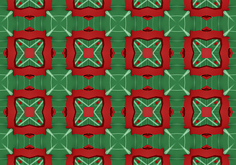 Image showing Ethnic pattern. Abstract kaleidoscope  fabric design.