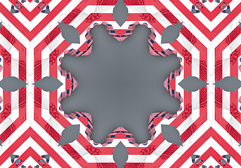 Image showing Ethnic pattern. Abstract kaleidoscope  fabric design.