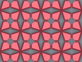 Image showing Ethnic pattern. Abstract kaleidoscope  fabric design.