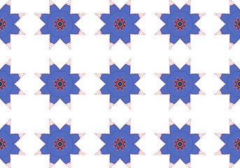 Image showing Ethnic pattern. Abstract kaleidoscope  fabric design.