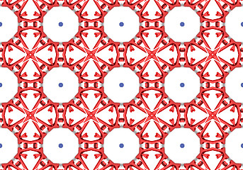 Image showing Ethnic pattern. Abstract kaleidoscope  fabric design.