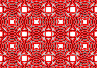 Image showing Ethnic pattern. Abstract kaleidoscope  fabric design.