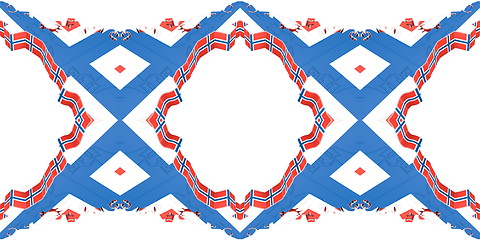 Image showing Ethnic pattern. Abstract kaleidoscope  fabric design.