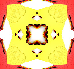 Image showing Ethnic pattern. Abstract kaleidoscope  fabric design.