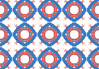 Image showing Ethnic pattern. Abstract kaleidoscope  fabric design.