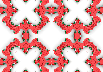 Image showing Ethnic pattern. Abstract kaleidoscope  fabric design.