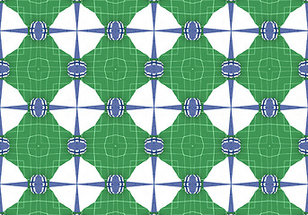 Image showing Ethnic pattern. Abstract kaleidoscope  fabric design.