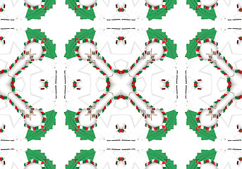 Image showing Ethnic pattern. Abstract kaleidoscope  fabric design.