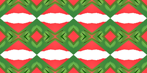 Image showing Ethnic pattern. Abstract kaleidoscope  fabric design.