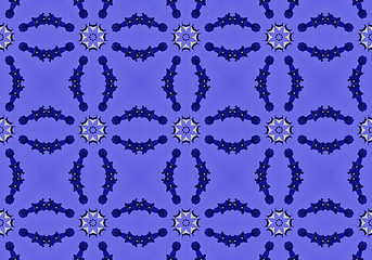 Image showing Ethnic pattern. Abstract kaleidoscope  fabric design.