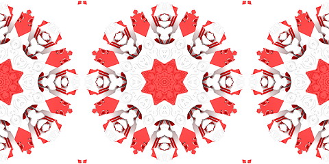 Image showing Ethnic pattern. Abstract kaleidoscope  fabric design.