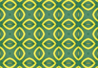 Image showing Ethnic pattern. Abstract kaleidoscope  fabric design.