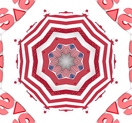 Image showing Ethnic pattern. Abstract kaleidoscope  fabric design.