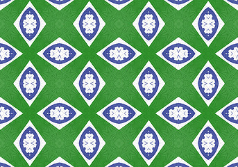 Image showing Ethnic pattern. Abstract kaleidoscope  fabric design.