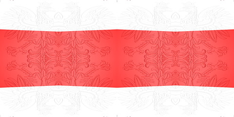 Image showing Ethnic pattern. Abstract kaleidoscope  fabric design.