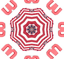 Image showing Ethnic pattern. Abstract kaleidoscope  fabric design.